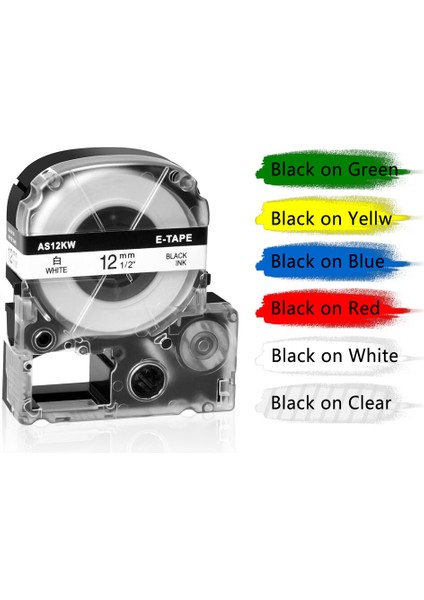 Yeşil 12MM Siyah Epson Lk Labelworks King Jim Teprapro K-Sun Labelshop Bant Etiket Uyumu (Yurt Dışından) fiyatları