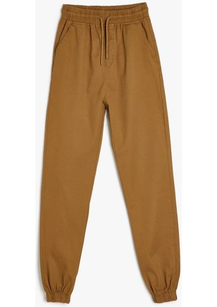 Erkek Çocuk Beli Bağlamalı Cep Detaylı Pamuklu Jogger Pantolon
