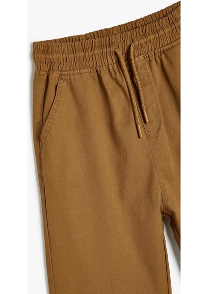 Erkek Çocuk Beli Bağlamalı Cep Detaylı Pamuklu Jogger Pantolon