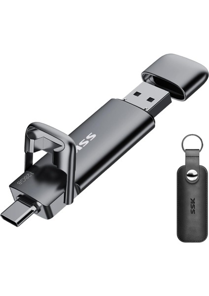 USB Typ-C -Harici Bellek 128 Gb, 550 Mb/s'ye Kadar Aşırı Hızlı USB Bellek