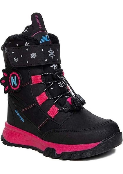 Suya Soğuğa Aşınmaya Dayanıklı, Kürklü, Ortopedik Taban Cırtlı Kar Botu -Siyah Fuşya fiyatları