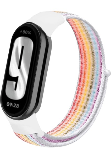 Mi Band 8 , Mi Band 9 Mi Band 10 ile Uyumlu Kayış Spor Kumaş Cırt Cırtlı Kordon