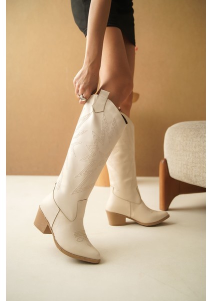 Kadın Crus Kovboy Çizme - Ten Deri