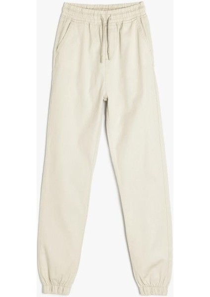 Erkek Çocuk Beli Bağlamalı Cep Detaylı Pamuklu Jogger Pantolon