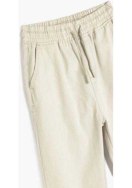 Erkek Çocuk Beli Bağlamalı Cep Detaylı Pamuklu Jogger Pantolon modelleri