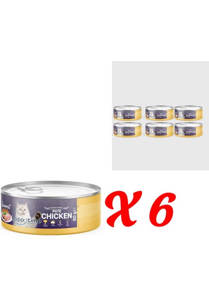 Yetişkin Tavuklu Ezme Kedi Konservesi 6X80 gr