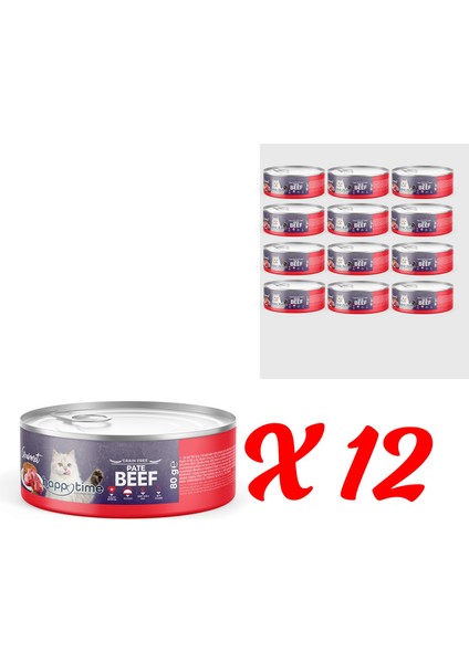 Sığır Etli Ezme Kedi Konservesi 12X80 gr