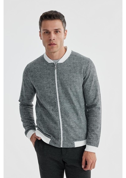 Siyah Slim Fit Pamuklu Kolej Mevsimlik Mont