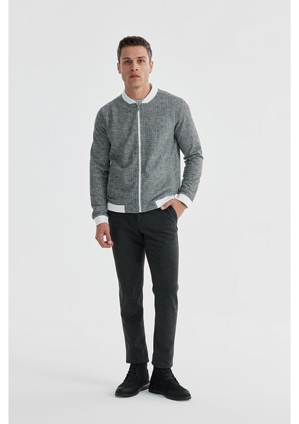 Siyah Slim Fit Pamuklu Kolej Mevsimlik Mont