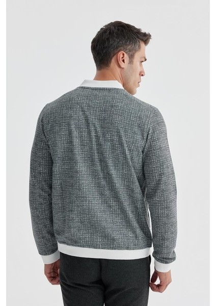 Siyah Slim Fit Pamuklu Kolej Mevsimlik Mont