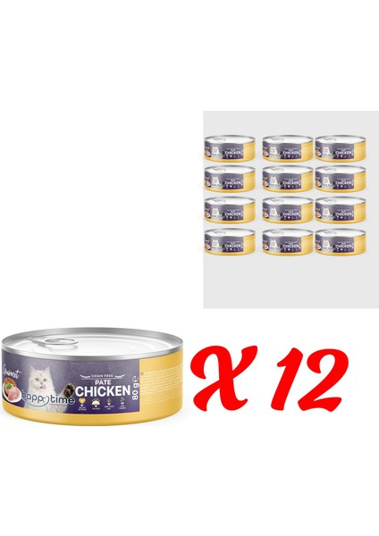 Yetişkin Tavuklu Ezme Kedi Konservesi 12X80 gr