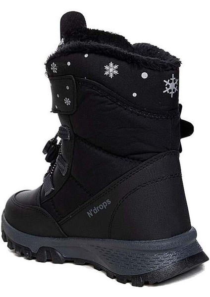 Suya Soğuğa Aşınmaya Dayanıklı, Kürklü, Ortopedik Taban Cırtlı Kar Botu -Siyah Füme modelleri
