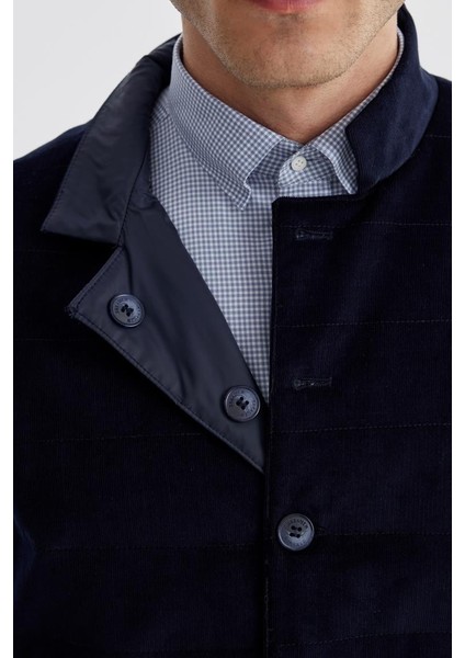 Lacivert Hakim Yaka Çift Taraflı Slim Fit Yelek modelleri