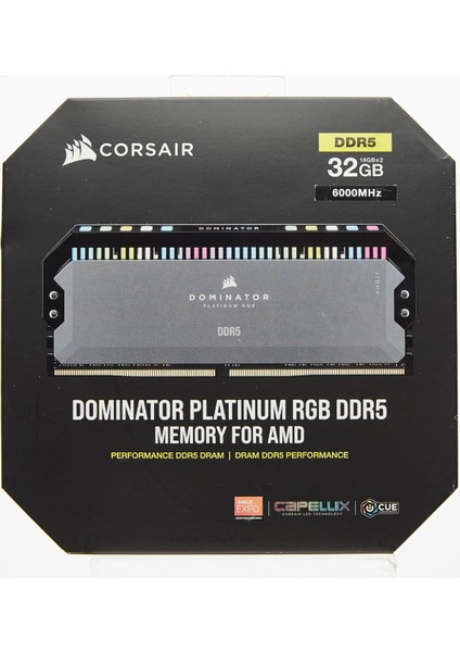 Domınator Platınum 32GB (2X16GB) DDR5 6000MHZ CL36 Ram (CMT32GX5M2D6000Z36)