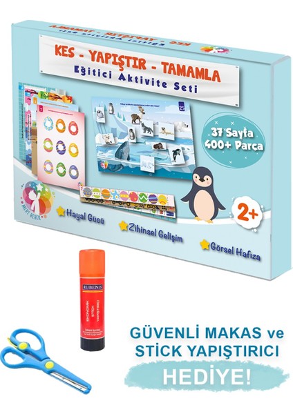 Kes-Yapıştır-Tamamla Eğitici Aktivite Seti, Okul Öncesi Makaslı Etkinlik Seti 1