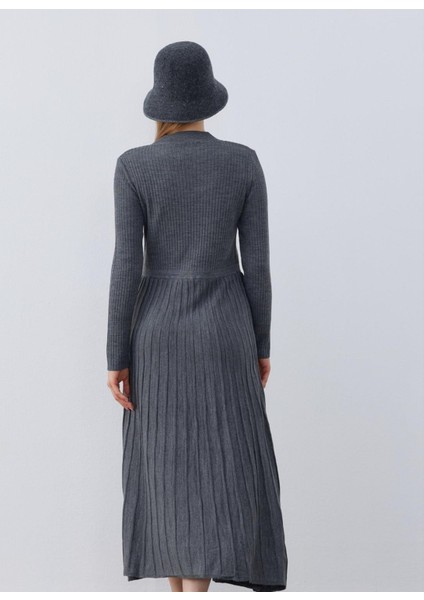 Standart Beden Çizgili Uzun Kollu Elbise modelleri