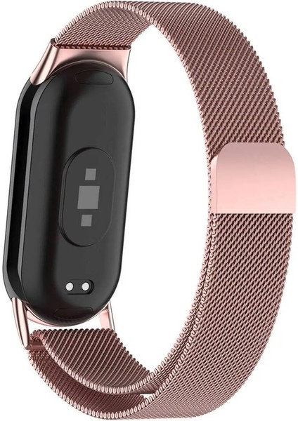 Mi Band 8 , Mi Band 9 ve Mi Band 10 ile Uyumlu Kordon Hasır Örgü Metal Mıknatıslı Kayış