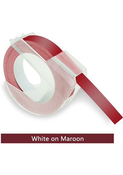 Bordo Üzerine Beyaz Uyumlu Dymo 3D Plastik Kabartma Etiket Şeridi Xpress Etiket Makinesi (Yurt Dışından)