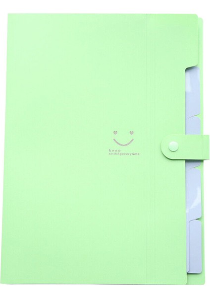 Yeşil 5 Cepli Plastik Genişleyen Dosya Klasörü Toka Kapatma Kağıt Belge Düzenleyici (Yurt Dışından)