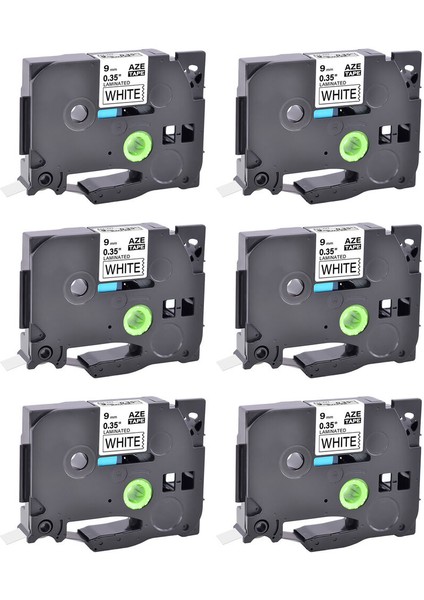 Brother P-Touch Pt Için 6 Paket TZ221 TZE221 Siyah Beyaz Etiket Şeridi 9mm (Yurt Dışından)