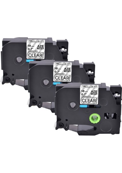 Brother P-Touch Pt Için 3pk Siyah Berrak Etiket Şeridi Tz TZE141 - 8m (Yurt Dışından)