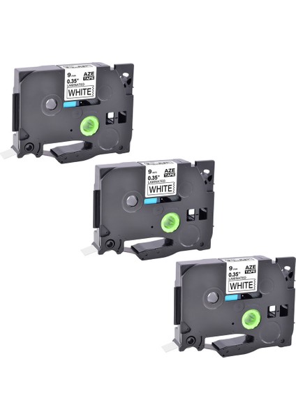 3pk TZ-221 Tze Brother P-Touch Için Siyah Beyaz Etiket Bandı 0.35'' (Yurt Dışından)