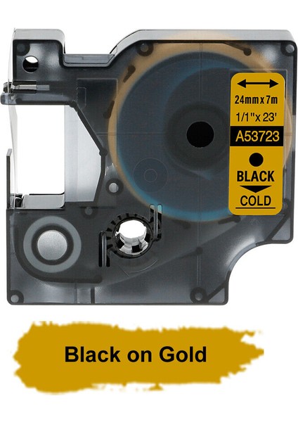 53723 Altın Üzerine Siyah Stil 24MM Dymo D1 Etiket Şeridi Label Manager Siyah Beyaz Uyumlu (Yurt Dışından)