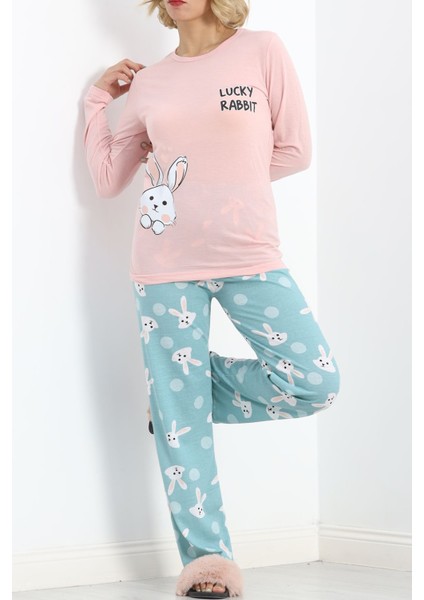 Baskılı Rotasyon Pijama Takımı Pudratavşan - 151.1287. fiyatları