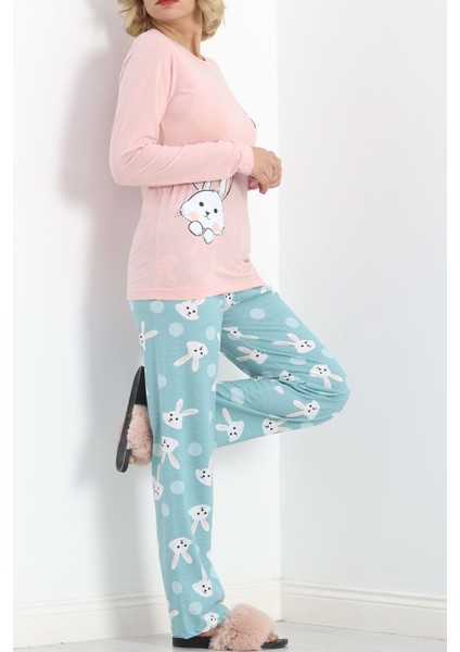 Baskılı Rotasyon Pijama Takımı Pudratavşan - 151.1287. modelleri