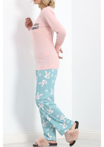 Baskılı Rotasyon Pijama Takımı Pudratavşan - 151.1287. indirimleri