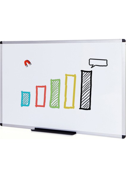 36 x 24 Inç Vız-Pro Manyetik Kuru Silinebilir Tahta Beyaz Tahta Ev Ofis Okul Alüminyum Çerçeve (Yurt Dışından)