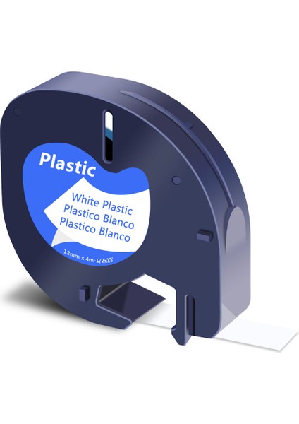 1pk Uyumlu Dymo Letratag Dolum Siyah Beyaz Plastik Etiket Bantı 12MM (Yurt Dışından)