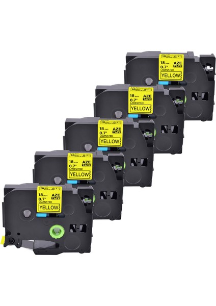 5pk TZ-641 Etiket Bandı Sarı Üzerine Siyah TZE-641 Brother P-Touch Pt-D Için - Türkçe (Yurt Dışından)