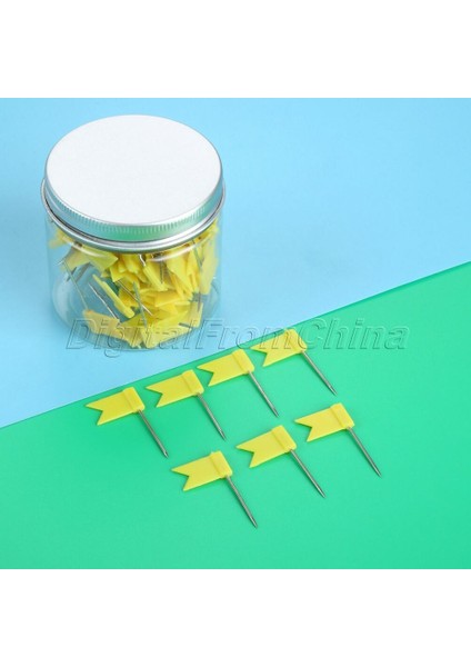 Kırmızı Bayrak Şekilli Çivi Başparmak Pano Fotoğraf Harita Pulu (Yurt Dışından)