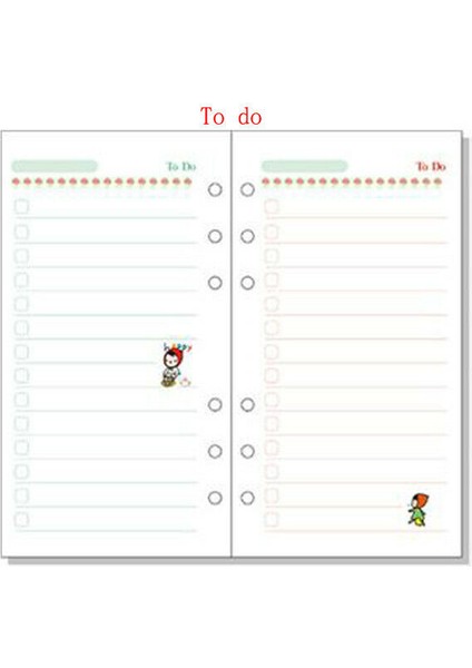 Stil Yapmak A6 A5A6 Çizgi Film Renkli Plan Ajandası Yedek Dolgu Kağıdı Takvim Organizatörü (Yurt Dışından)