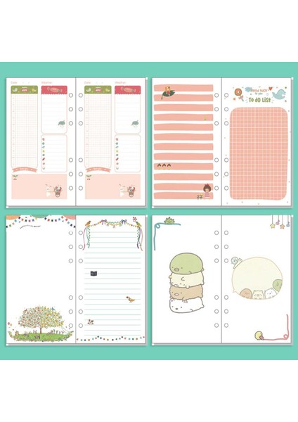 Stil Yapmak A6 A5A6 Çizgi Film Renkli Plan Ajandası Yedek Dolgu Kağıdı Takvim Organizatörü (Yurt Dışından) fırsatları