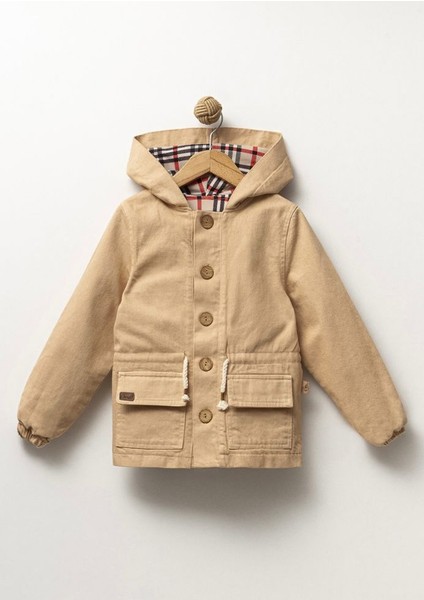 Unisex 5-8 Yaş Kapşonlu Ham Ceket