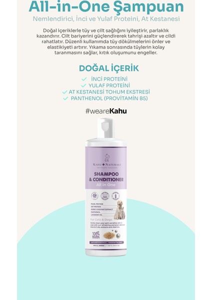 All-In-One Şampuan Nemlendirici, Inci ve Yulaf Proteini, At Kestanesi, Pantenol, %100 Doğal, 400 ml