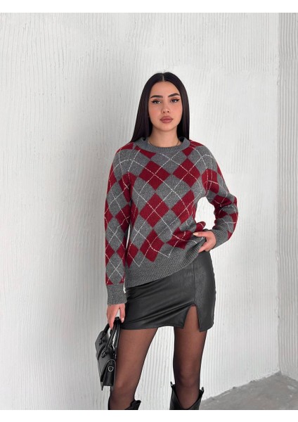 Baklava Desenli Kazak modelleri