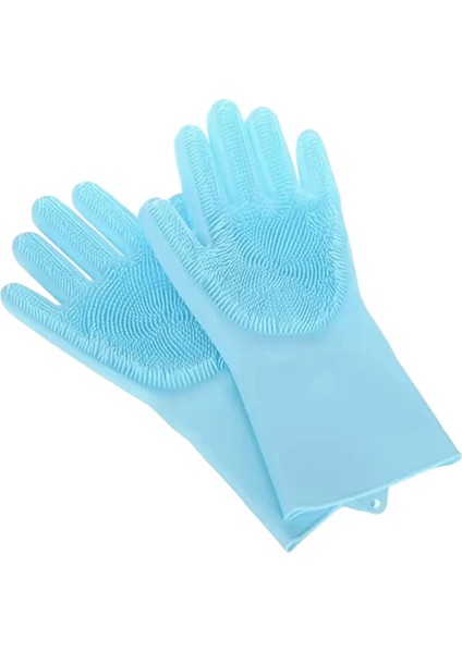 Pet Bakım Temizleme Eldivenleri Köpek Kedi Banyo Şampuanı Eldiven Yıkayıcı Sihirli Bulk Yıkama Temizleyici Sünger Silikon Tüy Alma Eldiveni Beden: L / C Mavi (Yurt Dışından)