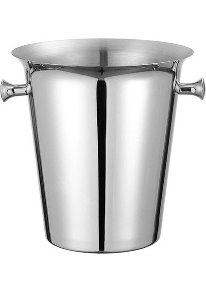 Çelik Şampanya Kovası 5,5 L Kulplu Buz Kovası Buzluk CIN926