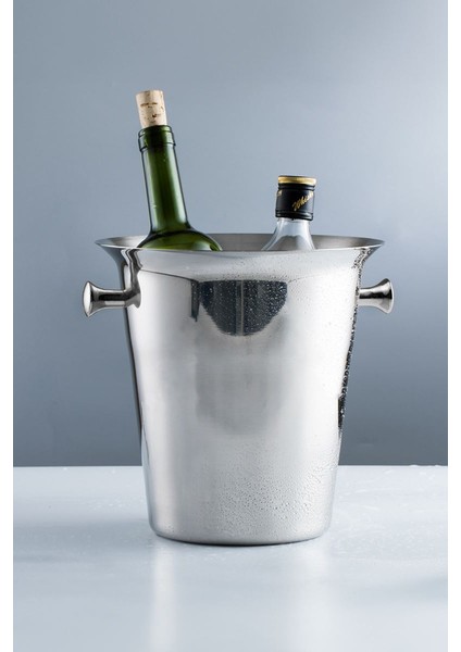 Çelik Şampanya Kovası 5,5 L Kulplu Buz Kovası Buzluk CIN926 indirimleri