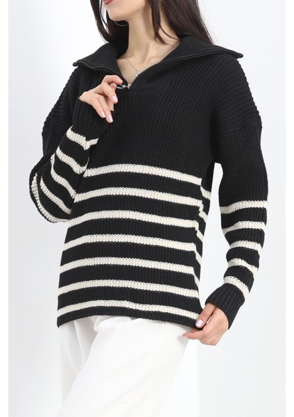 Fermuar Detaylı Triko Bluz Siyahlatte - 437.1577. modelleri