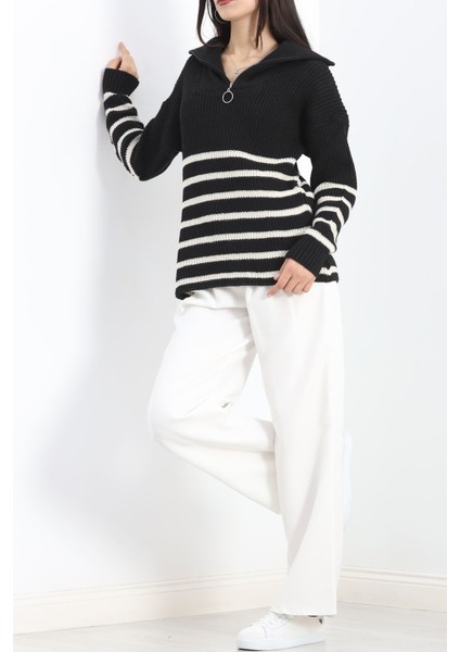 Fermuar Detaylı Triko Bluz Siyahlatte - 437.1577. fırsatları