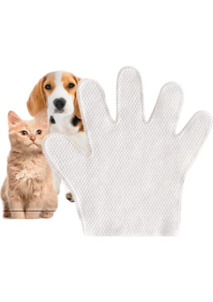 Pet Temizlik Eldivenleri Köpek Kedi Tek Kullanımlık Yıkama Eldivenleri Tüy Alma Koku Giderme Yavru Kedi Spa Banyosu Masaj Bakım Eldiveni Mendil (Yurt Dışından)