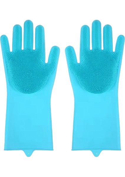 Pet Bakım Temizleme Eldivenleri Köpek Kedi Banyo Şampuan Eldiven Scrubber Sihirli Bulaşık Temizleyici Sünger Silikon Epilasyon Eldiveni (Yurt Dışından)