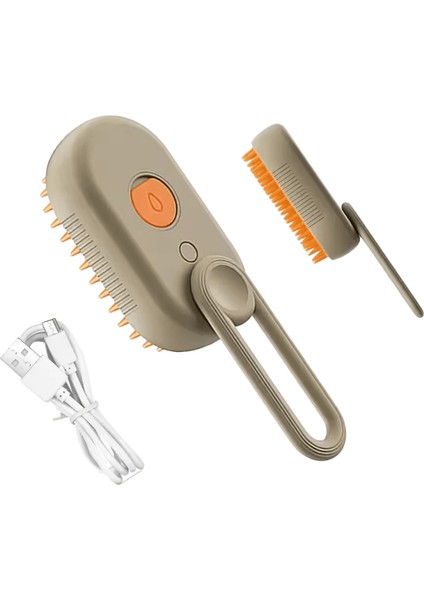 Buharlı Köpek Fırçası Elektrikli Sprey Kedi Saç Fırçası 3'ü 1 Arada Köpek Buharlı Pişirici Masaj Için Fırça Pet Bakım Karışık ve Gevşek Saçları Çıkarma (Yurt Dışından)