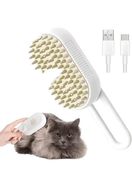 Kedi Köpek Fırçası Kedi Aksesuarları Buharlı Fırça Köpek Pet Fırçası Pet Tüylerini Alır Elektrikli Sprey Masaj Pet Bakım Tüy Alma Tarakları (Yurt Dışından)