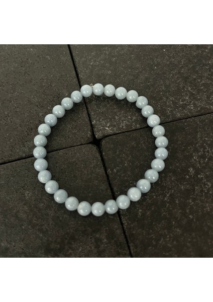 Sertifikalı Anjelit 6 mm Doğal Taş Bileklik