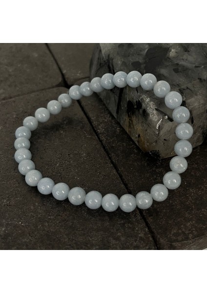 Sertifikalı Anjelit 6 mm Doğal Taş Bileklik fiyatları